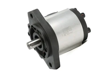 Group 3 Hydraulic Gear Pump: 1.57 CID (26cc), 7/8" Key Shaft, SAE B 2-Bolt Mount, SAE 16/12 Ports, CW Rotation