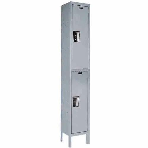 Hallowell® 2-Tier 2 Door Maintenance-Free Quiet Locker, 18"W x 18"D x 78"H, Gray, Unassembled