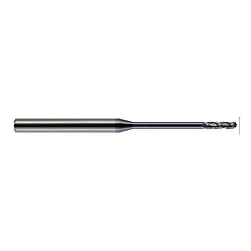 Harvey Tool 13855-C3 | 0.0550" Diameter x 0.3850" LOC x 1/8" Shank x 2-1/2" OAL AlTiN Coated Carbide Miniature Ball Deburring End Mill