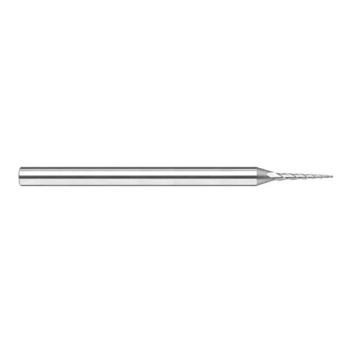 Harvey Tool 21915 | 3 Degree Taper Angle per Side 1/64" Tip Diameter x 0.1500" LOC 3FL Ball End Uncoated Carbide Tapered End Mill