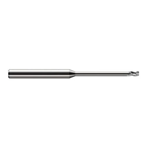 Harvey Tool 24032 | 1/2" Diameter x 1/2" Shank x 3/4" LOC x 8" OAL 0.0300" Radius Uncoated Carbide Corner Radius End Mill