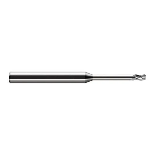 Harvey Tool 41747 | 3/64" Diameter x 1/8" Shank x 0.070" LOC x 2-1/2" OAL x 0.010" Radius 3 Flute Uncoated Carbide Corner Radius End Mill