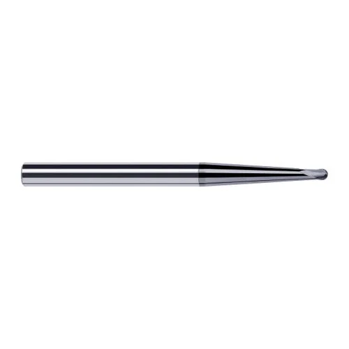 Harvey Tool 66643-C6 | 1/64" Diameter x 3/16" Shank x 0.0120" LOC x 2-1/2" OAL 2FL AlTiN Nano Coated Carbide Ball End Mill