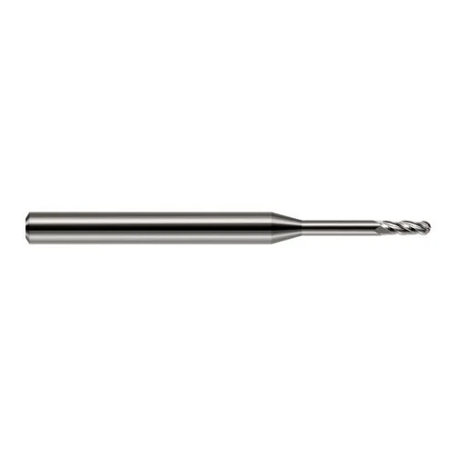 Harvey Tool 76610 | 0.0100" Diameter x 0.0300" LOC x 1/8" Shank x 1-1/2" OAL Uncoated Carbide Miniature Ball Deburring End Mill