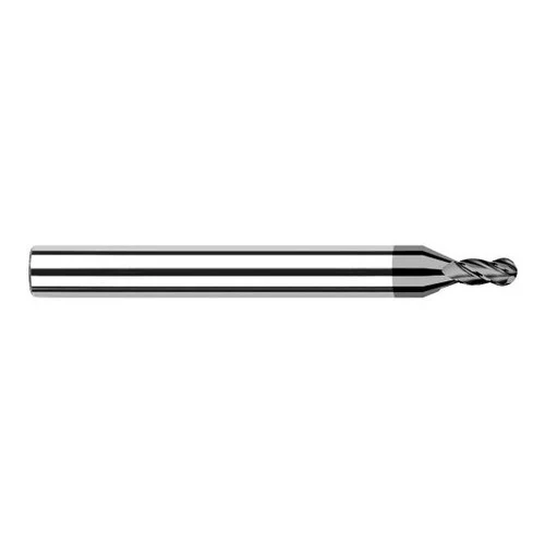 Harvey Tool 914431 | 1/32" Diameter x 1/8" Shank x 3/64" LOC x 1-1/2" OAL 4FL CVD Diamond Coated Carbide Ball End Mill