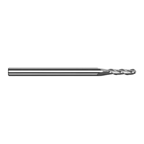 Harvey Tool 977511 | 0.500mm Diameter x 4.000mm Shank x 1.500mm LOC x 50.000mm OAL 3FL Uncoated Carbide Ball End Mill