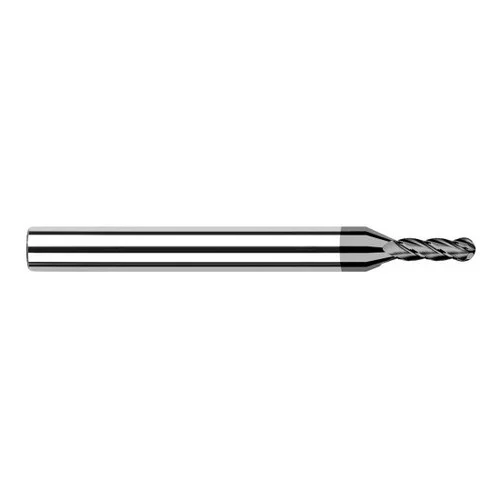 Harvey Tool 999350 | 0.0500" Diameter x 1/8" Shank x 0.1500" LOC x 1-1/2" OAL 4FL CVD Diamond Coated Carbide Ball End Mill