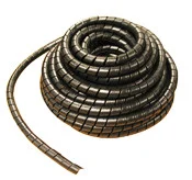 Heavy Duty Spiral Hose Wrap: 1 1/8 in: 1 3/8 in Hose OD, 1.06 in ID, 66 Ft