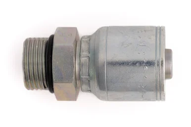 Hydraulic Crimp Hose Fitting: M O-Ring: Rigid : : 3/8 ID, 3/4-16 Thread