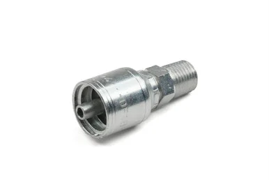 Hydraulic Crimp Hose Fitting: M Pipe: Rigid: 1/4 ID, 1/4-18 Thread