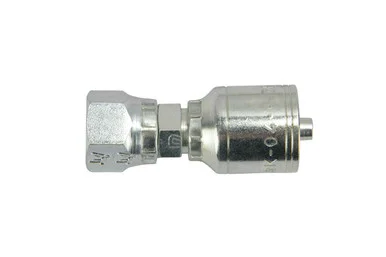 Hydraulic Crimp Hose Fitting: SAE 37° JIC F: Swivel: 1/2 ID, 3/4-16 Thread
