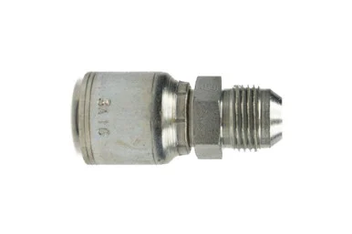 Hydraulic Crimp Hose Fitting: SAE 37° JICM: Rigid: 3/8 ID, 9/16-18 Thread