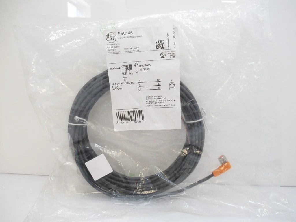 Ifm Electronic EVC146 ADOAF030MSS0010H03 Connecting Cable With Socket