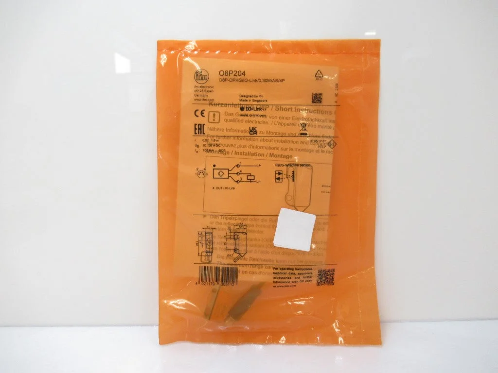 Ifm O8P204 Retro-Reflective Sensor IO-Link Red Light