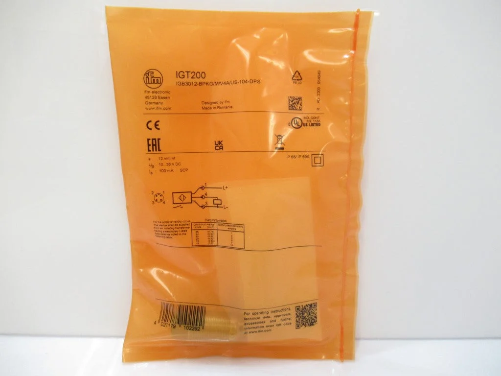 IGT200 IGB3012-BPKG/M/V4A/US-104-DPS Ifm Electronic Inductive Sensor