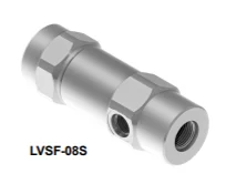 In-line Single PO Check Valves: SAE-08 Port Size, 1:5 Pilot Ratio, 10.6 GPM, 65 PSI Cracking Pressure