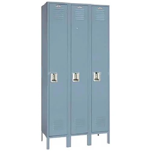 Lyon® 1-Tier 3 Door Locker, Recessed Handle, 36"W x 15"D x 78"H, Gray, Assembled
