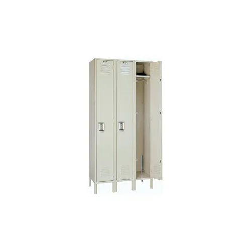 Lyon® 1-Tier 3 Door Locker, Recessed Handle, 54"W x 18"D x 78"H, Putty, Unassembled