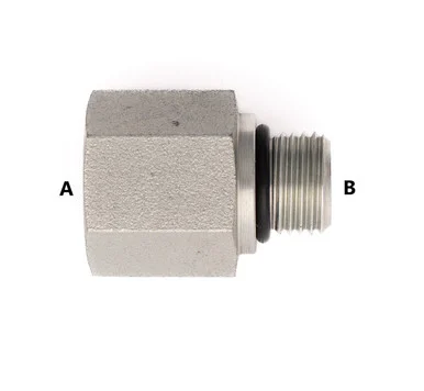 Male O-Ring Boss to F Pipe Straight: 3/4-16 A, 1/2-14 B
