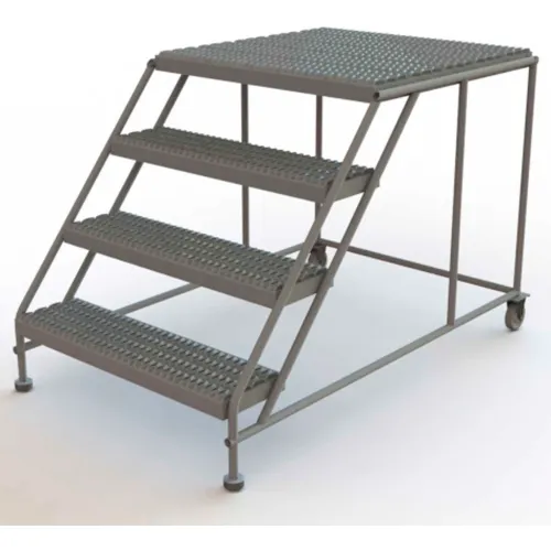 Mobile 4 Step Steel 36"W X 36"L Work Platform Ladder Without Handrails - WLWP043636