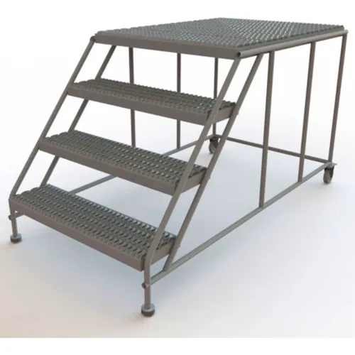 Mobile 4 Step Steel 36"W X 48"L Work Platform Ladder Without Handrails - WLWP043648