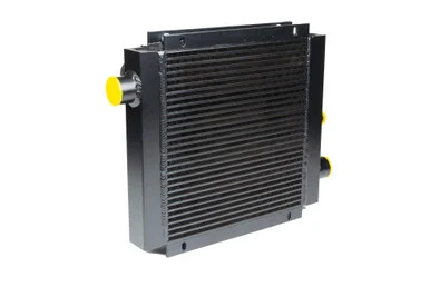 Mobile Oil Cooler w/Fan and Shroud: 12 VDC, 92.5 GPM Max, SAE 20 Ports