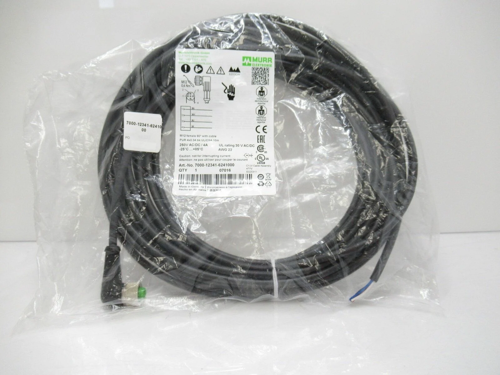 Murrelektronik 7000-12341-6241000 M12 Female 90° A-Coded With Cable