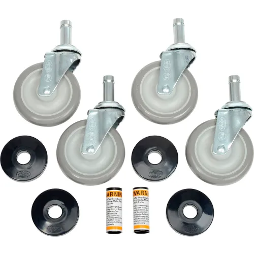 Nexel® Stem Casters Set of (4) 5" Polyurethane Wheel 1200 Lb. Capacity