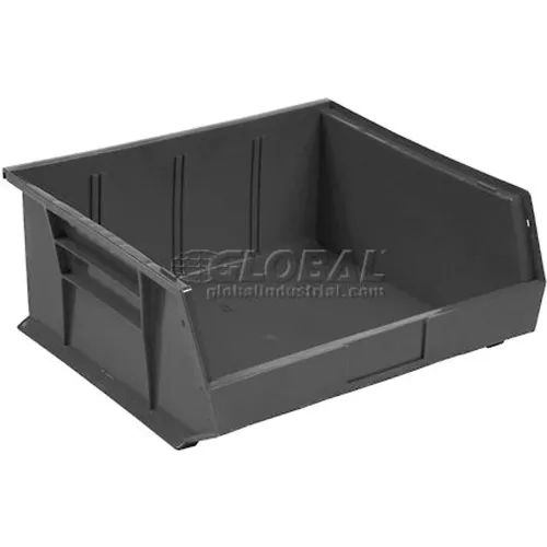 Quantum Storage® Plastic Hang & Stack Bin, 10-7/8"L x 16-1/2"W x 5"H, Green - Pkg Qty 6
