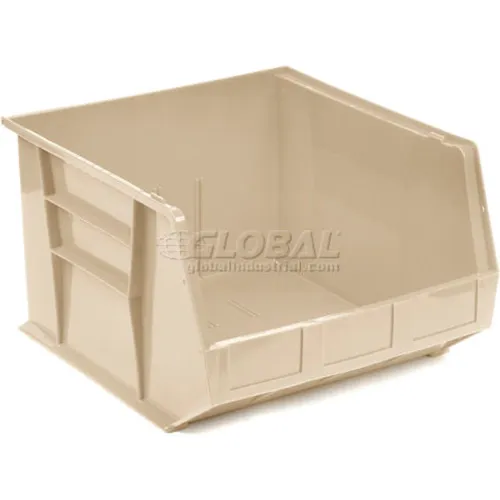 Quantum Storage® Plastic Hang & Stack Bin, 18"L x 16-1/2"W x 11"H, Ivory - Pkg Qty 3
