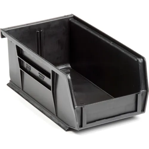 Quantum Storage® Plastic Hang & Stack Bin, 7-3/8"L x 4-1/8"W x 3"H, Blue - Pkg Qty 24