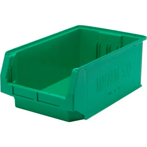 Quantum Storage® Plastic Magnum Stacking Bin, 20"L x 12"W x 8"H, Green - Pkg Qty 6
