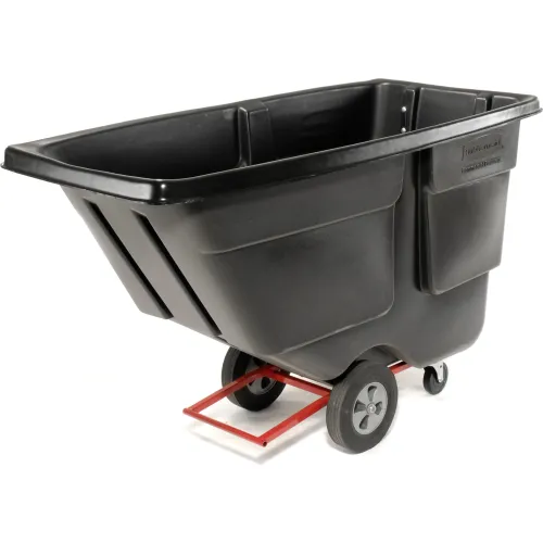 Rubbermaid® Standard Duty Plastic Tilt Truck, 1 Cu. Yd. Cap, 850 Lbs. Cap, Black
