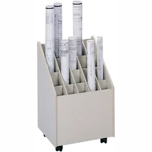 Safco® Mobile File Roll Storage with 20 Compartment, 15-1/4"W, White