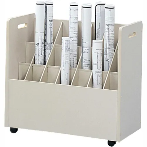 Safco® Mobile File Roll Storage with 21 Compartment, 30-1/4"W, White