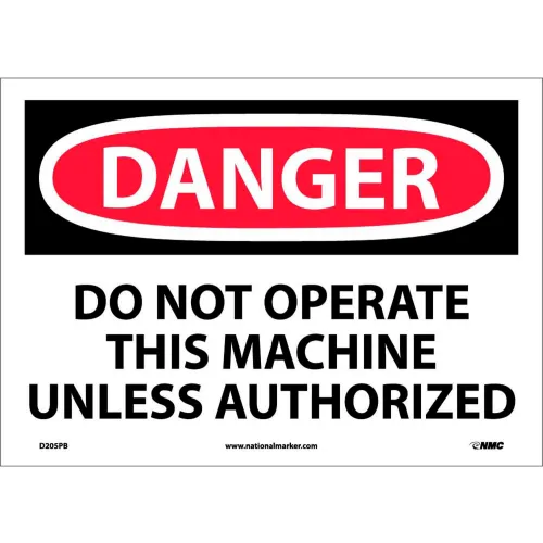 Safety Signs - Danger Do Not Operate - Vinyl 10"H X 14"W