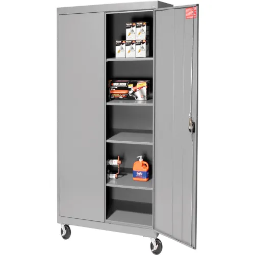Sandusky® Heavy Duty Mobile Storage Cabinet, 22 Gauge, 36"W x 24"D x 78"H, Black