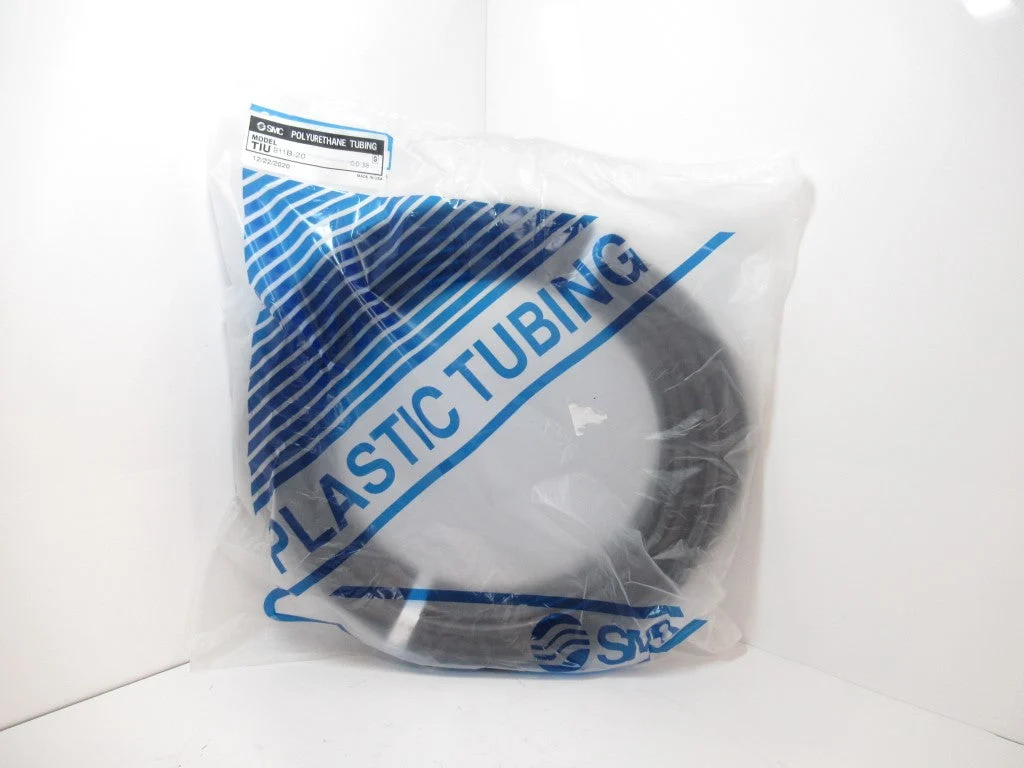 SMC TIUB11B-20 Polyurethane Tubing, OD 3/8 in, Black