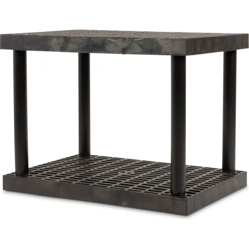 SPC Industrial™ DuraShelf™, 2 Shelf, Grid Top, 36"W x 24"D x 27"H, Black