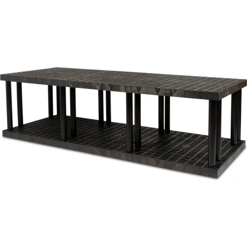 SPC Industrial™ DuraShelf™, 2 Shelf, Grid Top, 96"W x 36"D x 27"H, Black