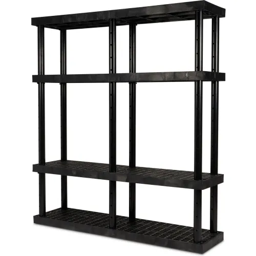 SPC Industrial™ DuraShelf™, Adjustable Vented Shelving, 66"W x 16"D x 72"H, Black