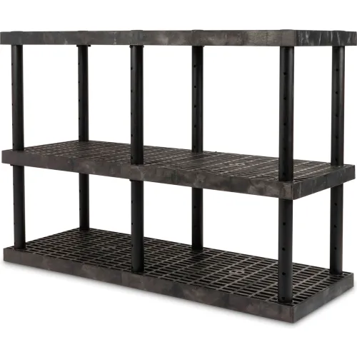 SPC Industrial™ DuraShelf™, Adjustable Vented Shelving, 66"W x 24"D x 45"H, Black