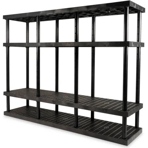 SPC Industrial™ DuraShelf™, Adjustable Vented Shelving, 96"W x 24"D x 72"H, Black