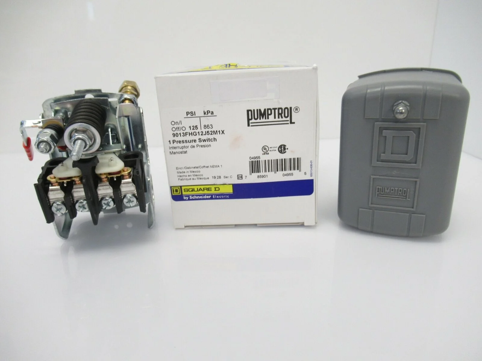 Square D Pumptrol 9013FHG12J52M1X Air Compressor Switch, 125 psi Max