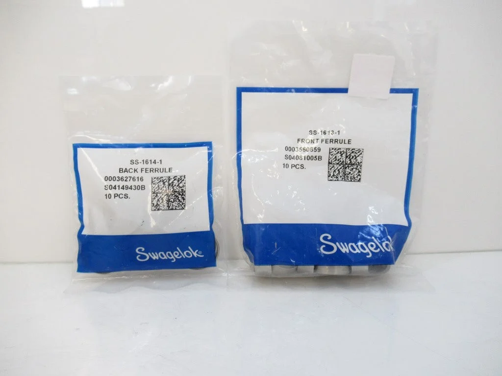 SS-1613-1 SS-1614-1 Swagelok Tube Fittings 1" Set Front / Back Ferrule