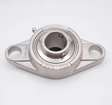 Stainless Steel 2-Bolt Flange Bearings: 1 1/4 ID, Set Screw Collar