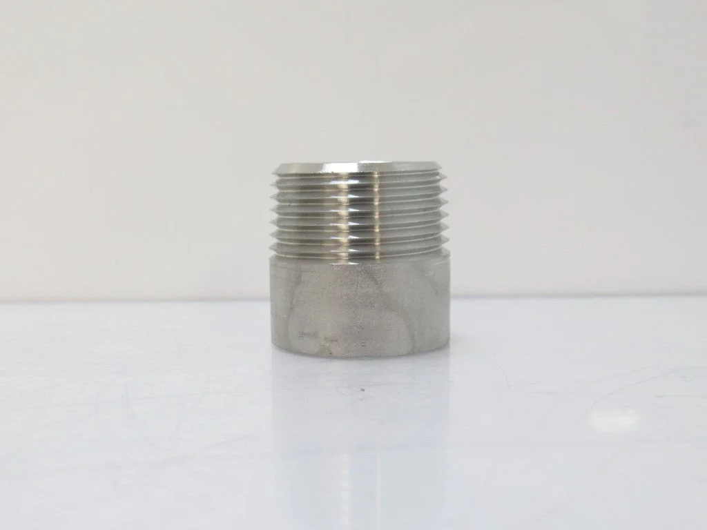 Straight Pipe Adapter Threaded On One End, 3/4" NPT, 1" Lenght, SS304