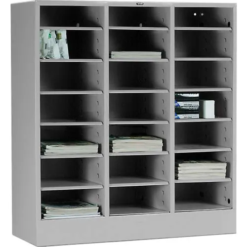 Tennsco Literature Organizer Cabinet 4075-LGY - 21 Opening Letter Size - Light Grey