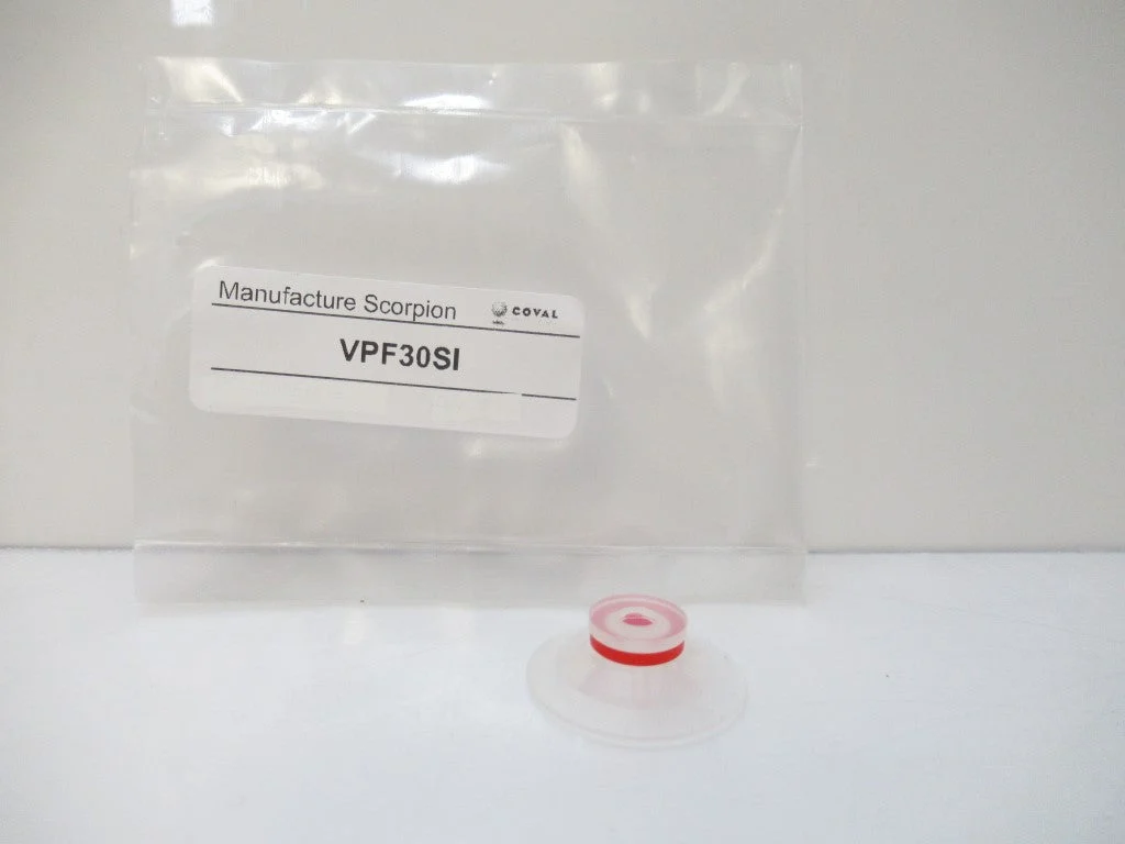 VPF30SI Coval Flat Suction Cup Dia 30 mm Int. Cleats Silicone Clear