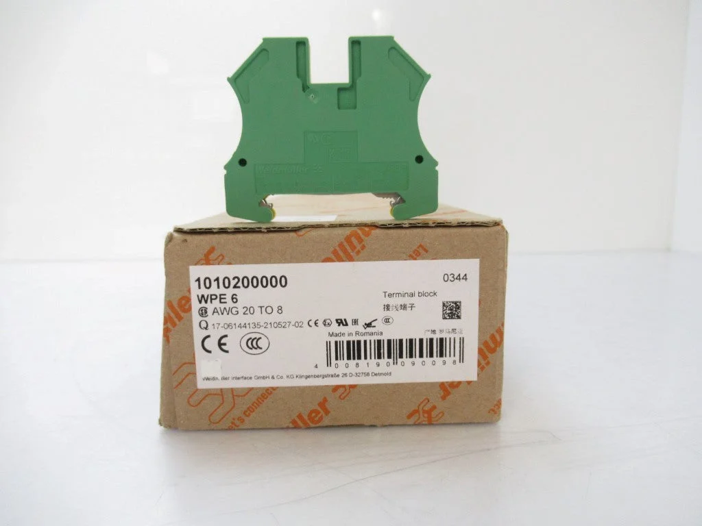 Weidmuller 1010200000 WPE6 Terminal Block Ground 6mm AWG 20 To 8